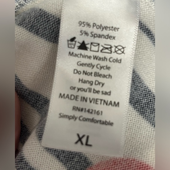 Soft knit hearts& stripes sweater xl GUC - Picture 5 of 7